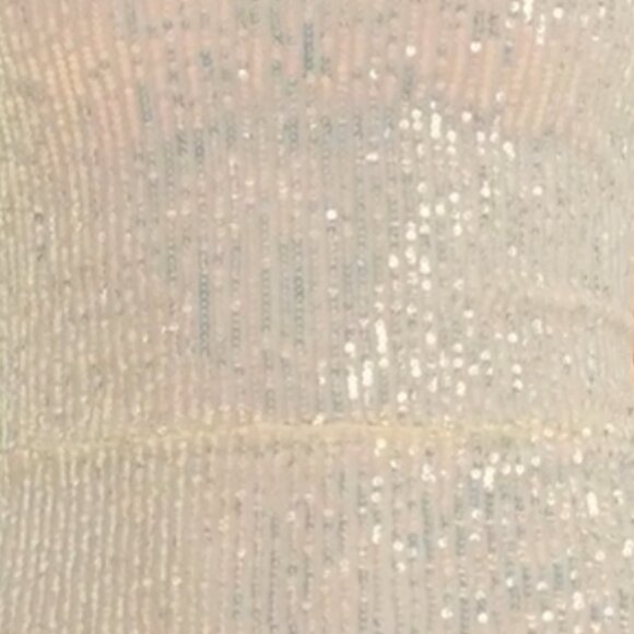 Lucy In The Sky Sequin Strapless Back Bow Maxi Formal Dress (Champagne) - Picture 6 of 16